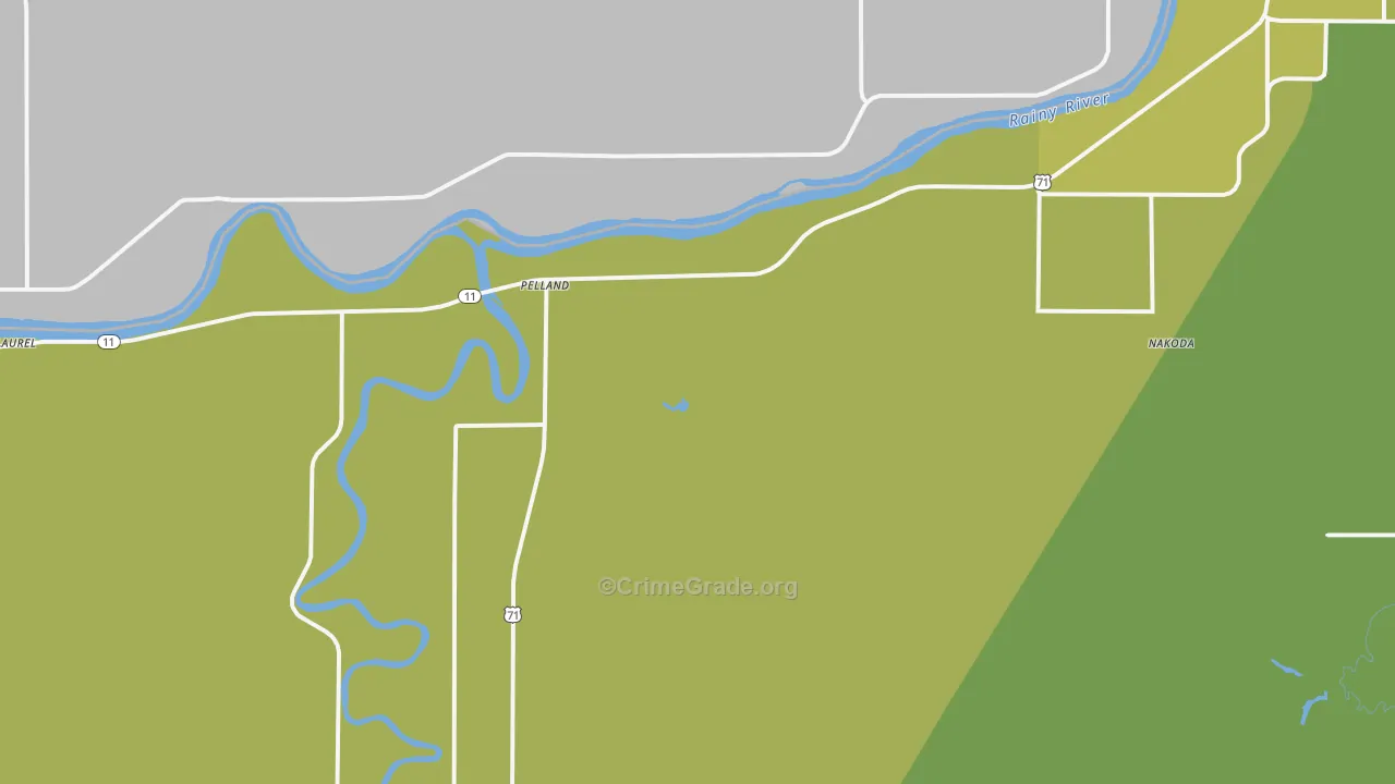 Pelland, MN Map of Vehicle Theft Rates