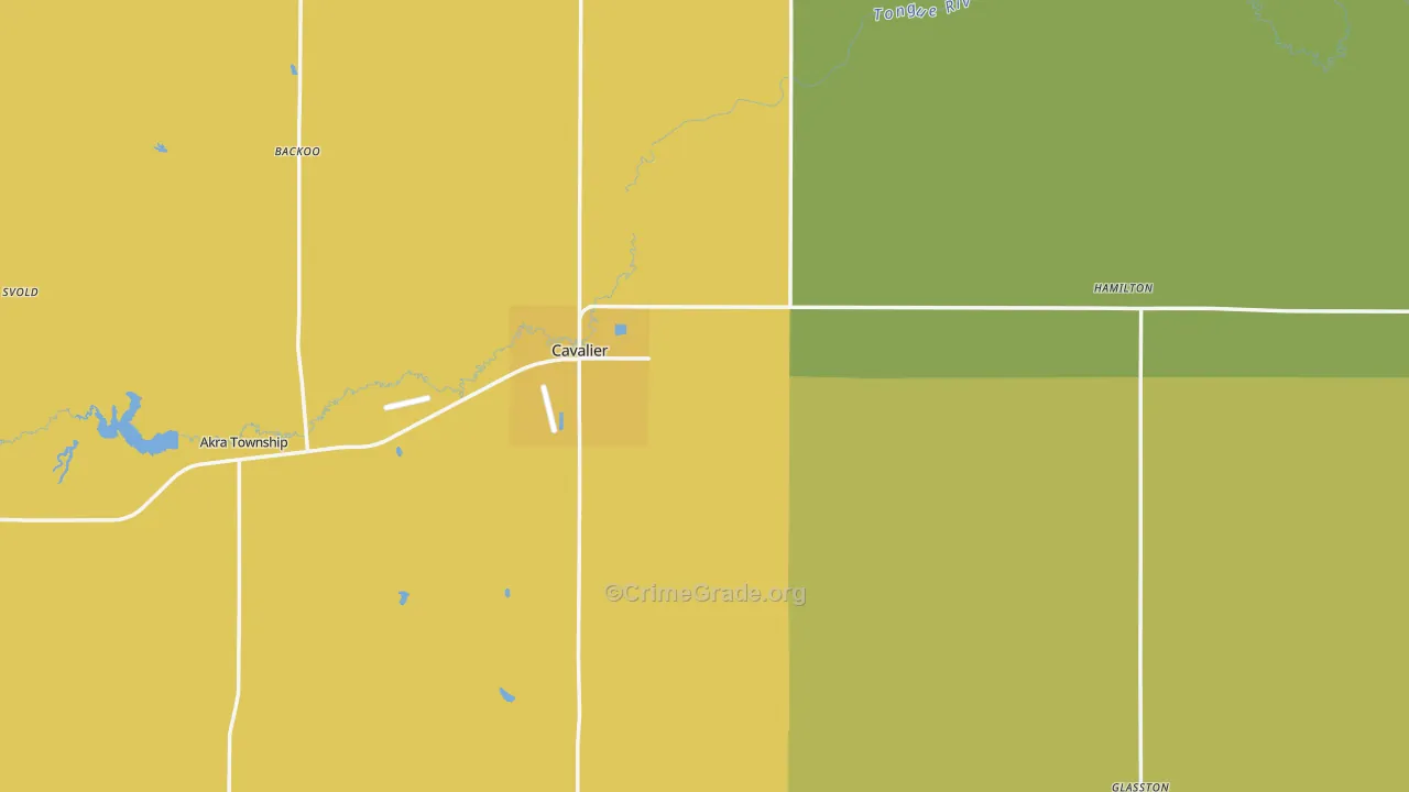 Pembina County, ND Map of Vehicle Theft Rates