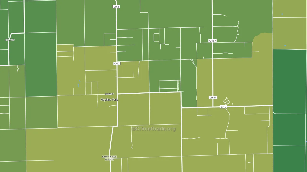 Pembroke Township, IL Map of Vehicle Theft Rates
