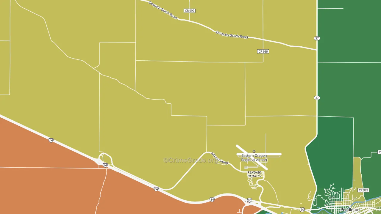 Pendair Heights, OR Map of Vehicle Theft Rates