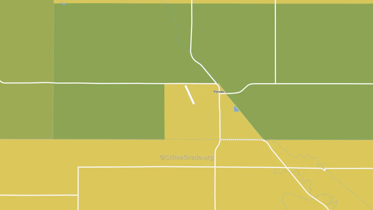 Pender, NE Map of Vehicle Theft Rates