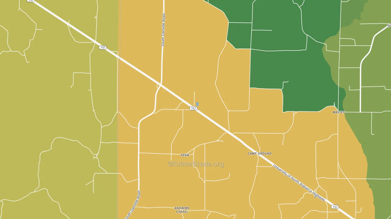Penn, AL Map of Vehicle Theft Rates