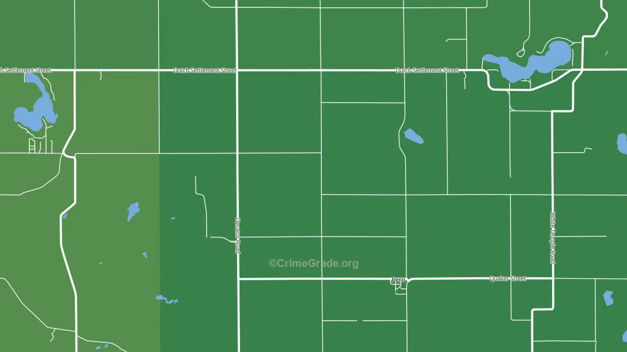 Penn, MI Map of Vehicle Theft Rates