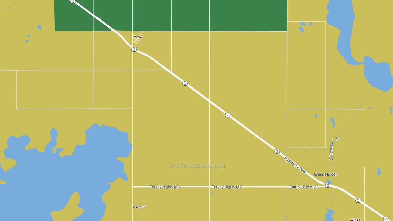 Penn, ND Map of Vehicle Theft Rates