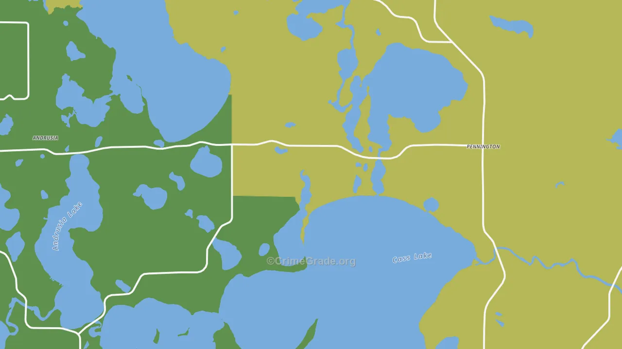 Pennington, MN Map of Vehicle Theft Rates