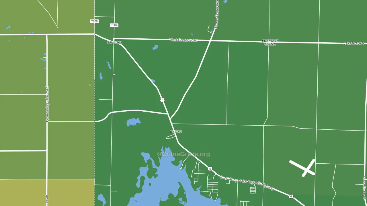 Pennline, PA Map of Vehicle Theft Rates