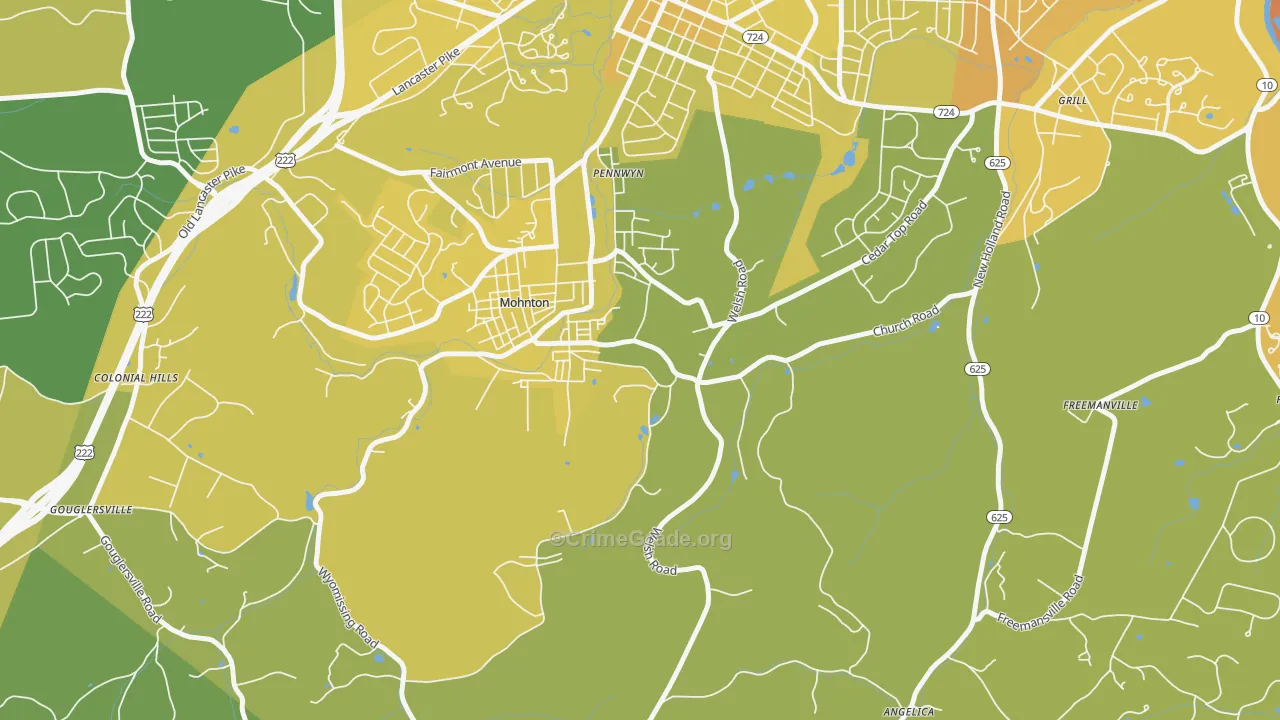 Pennwyn, PA Map of Vehicle Theft Rates
