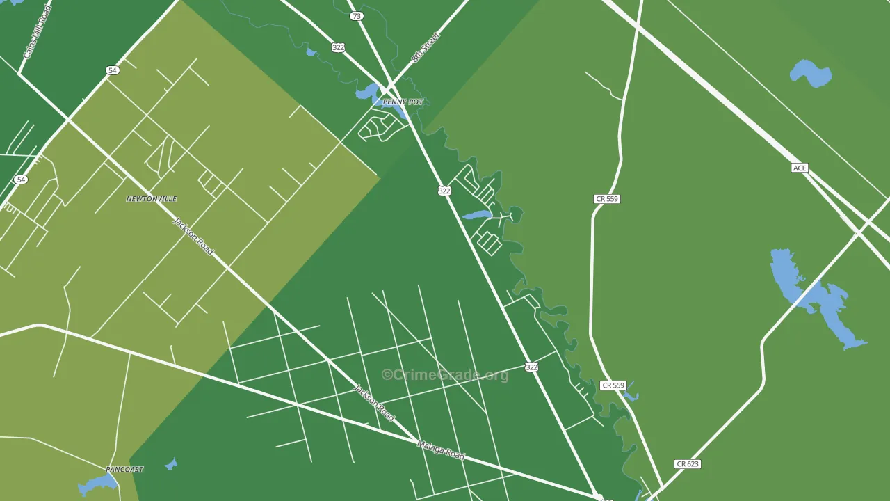 Penny Pot, NJ Map of Vehicle Theft Rates