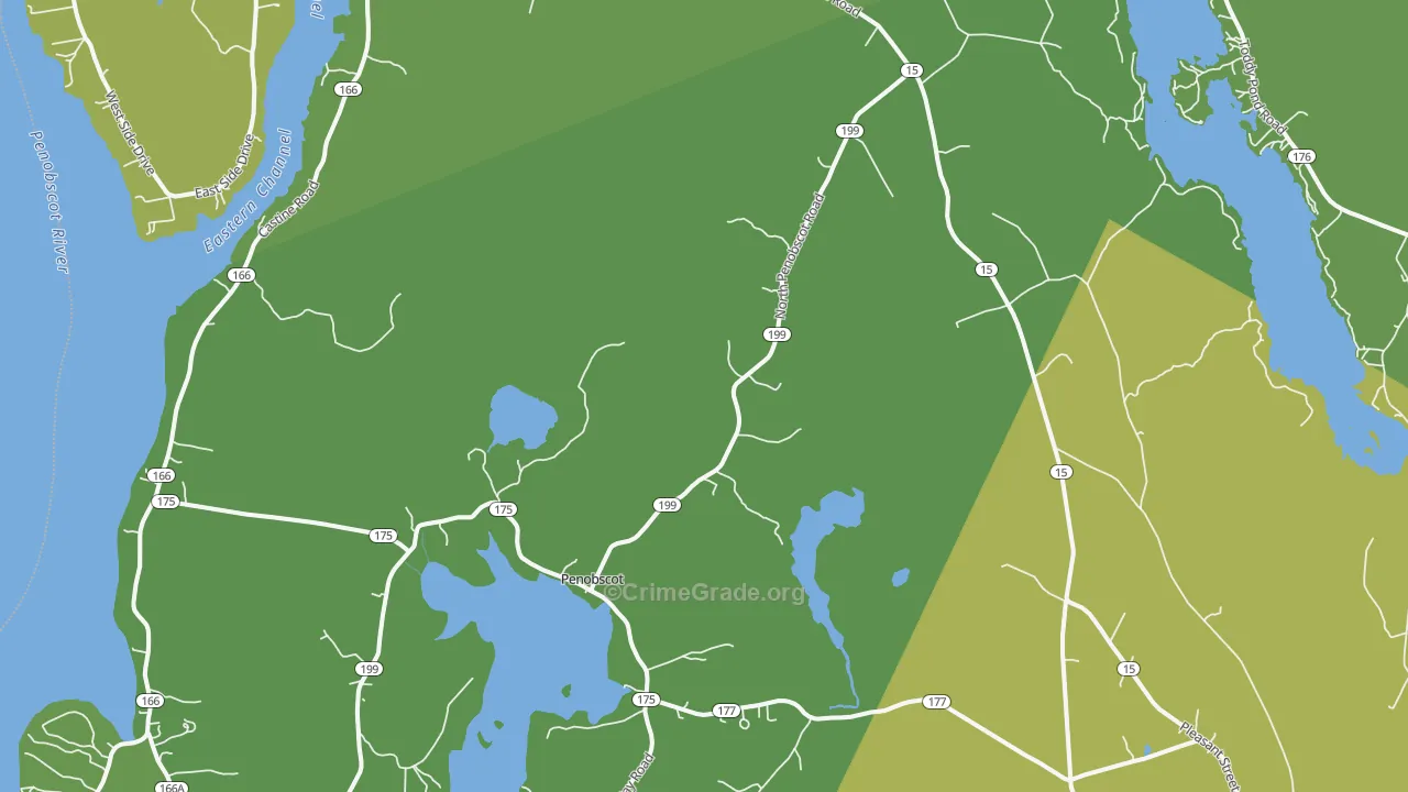 Penobscot, ME Map of Vehicle Theft Rates
