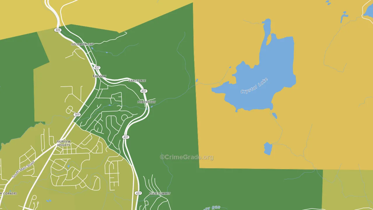 Penobscot, PA Map of Vehicle Theft Rates