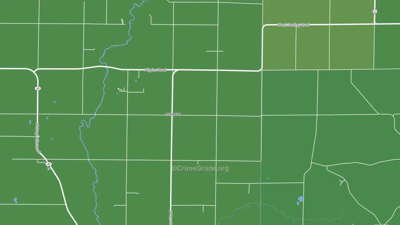 Penrose, IL Map of Vehicle Theft Rates