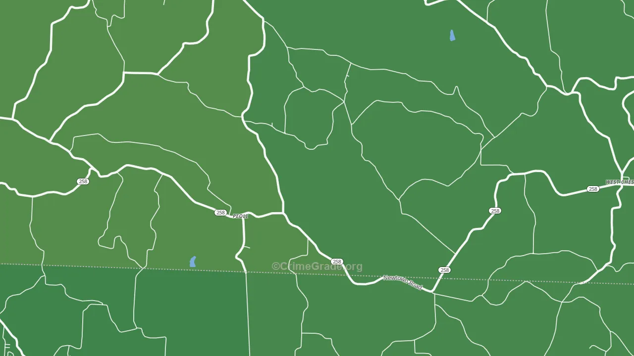 Peoli, OH Map of Vehicle Theft Rates