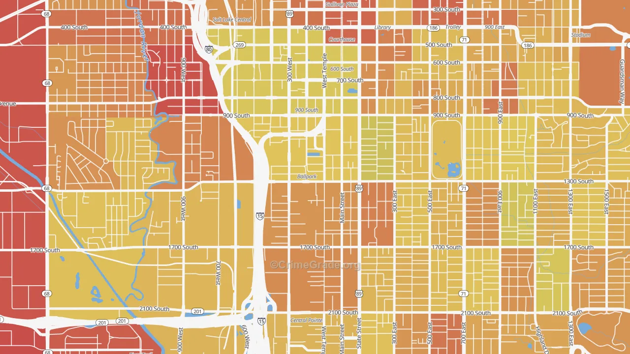People's Freeway, Salt Lake City, UT Map of Vehicle Theft Rates