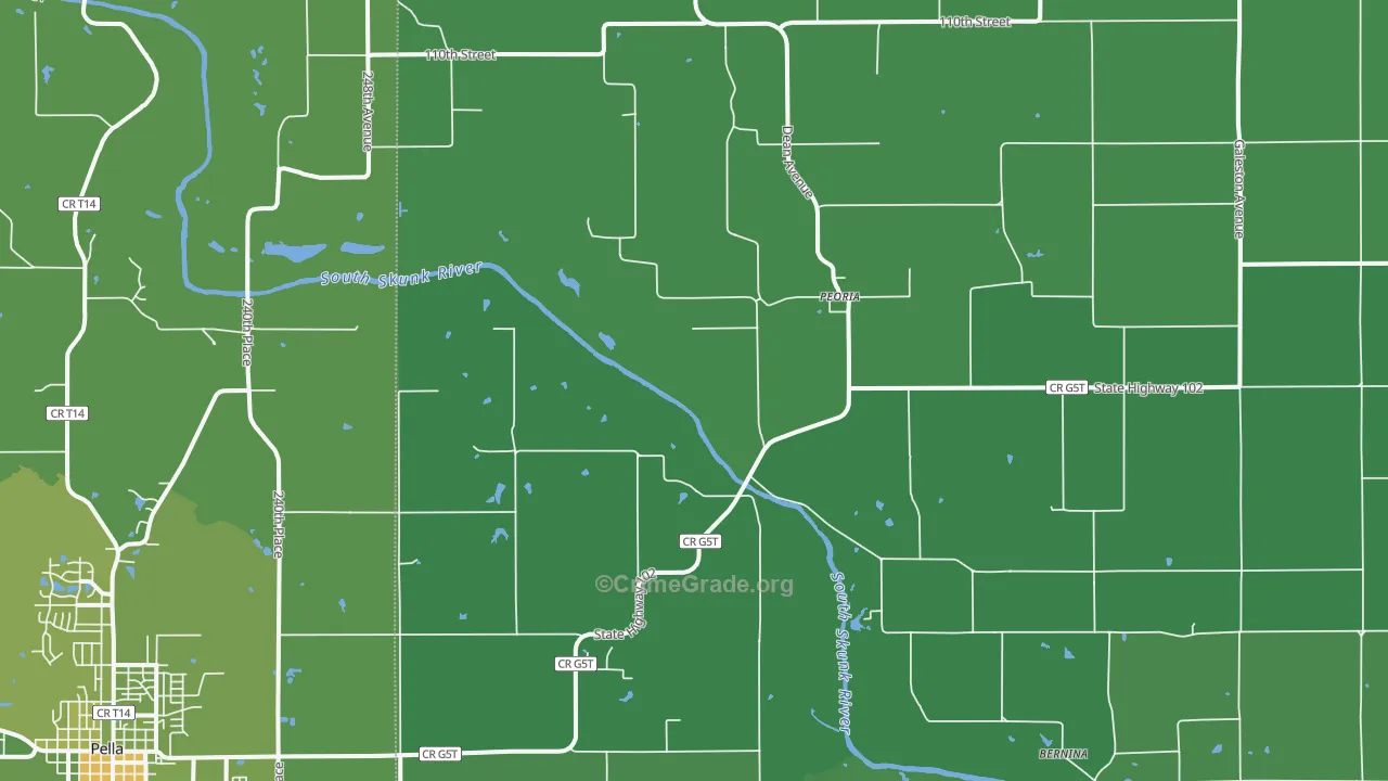 Peoria, IA Map of Vehicle Theft Rates
