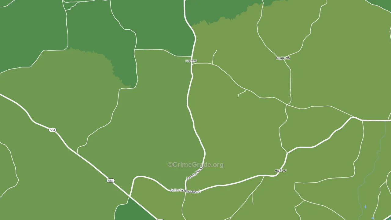 Peoria, MS Map of Vehicle Theft Rates