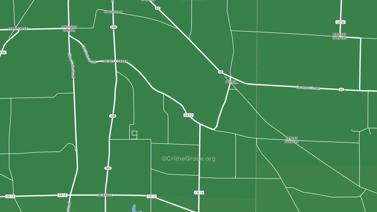 Peoria, NY Map of Vehicle Theft Rates