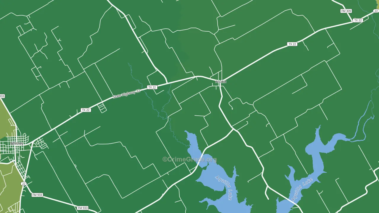 Peoria, TX Map of Vehicle Theft Rates