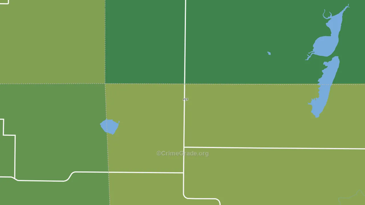 Pep, TX Map of Vehicle Theft Rates