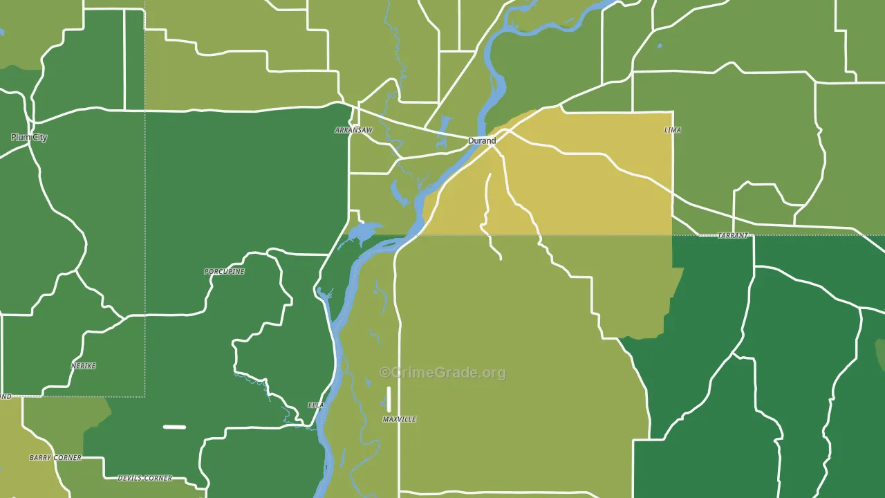 Pepin County, WI Map of Vehicle Theft Rates