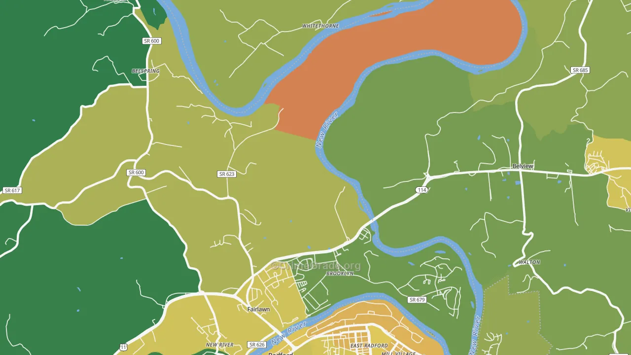 Pepper, VA Map of Vehicle Theft Rates