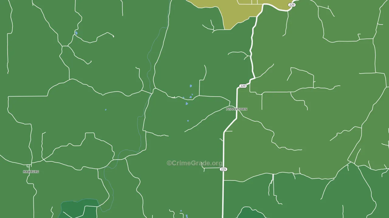 Peppertown, IN Map of Vehicle Theft Rates