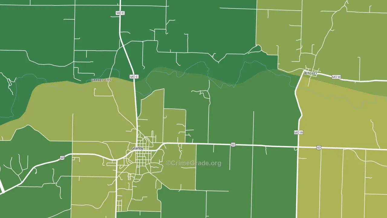 Pepsin, MO Map of Vehicle Theft Rates