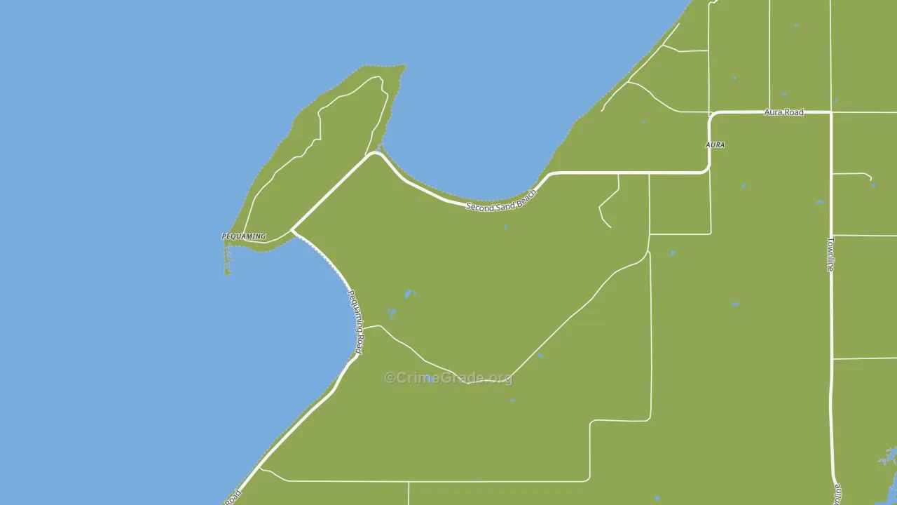 Pequaming, MI Map of Vehicle Theft Rates