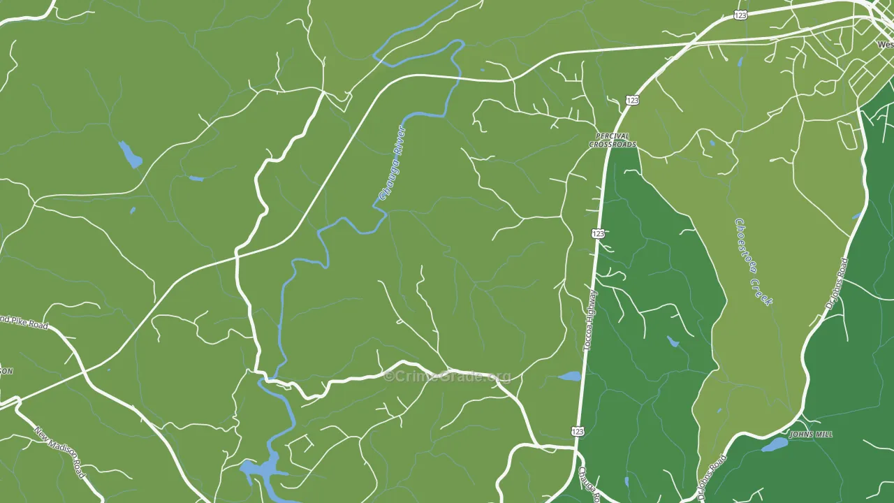 Percival Crossroads, SC Map of Vehicle Theft Rates