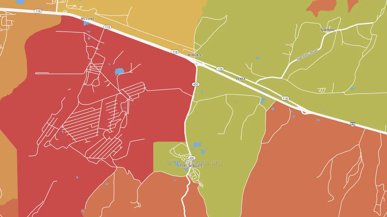 Perea, NM Map of Vehicle Theft Rates
