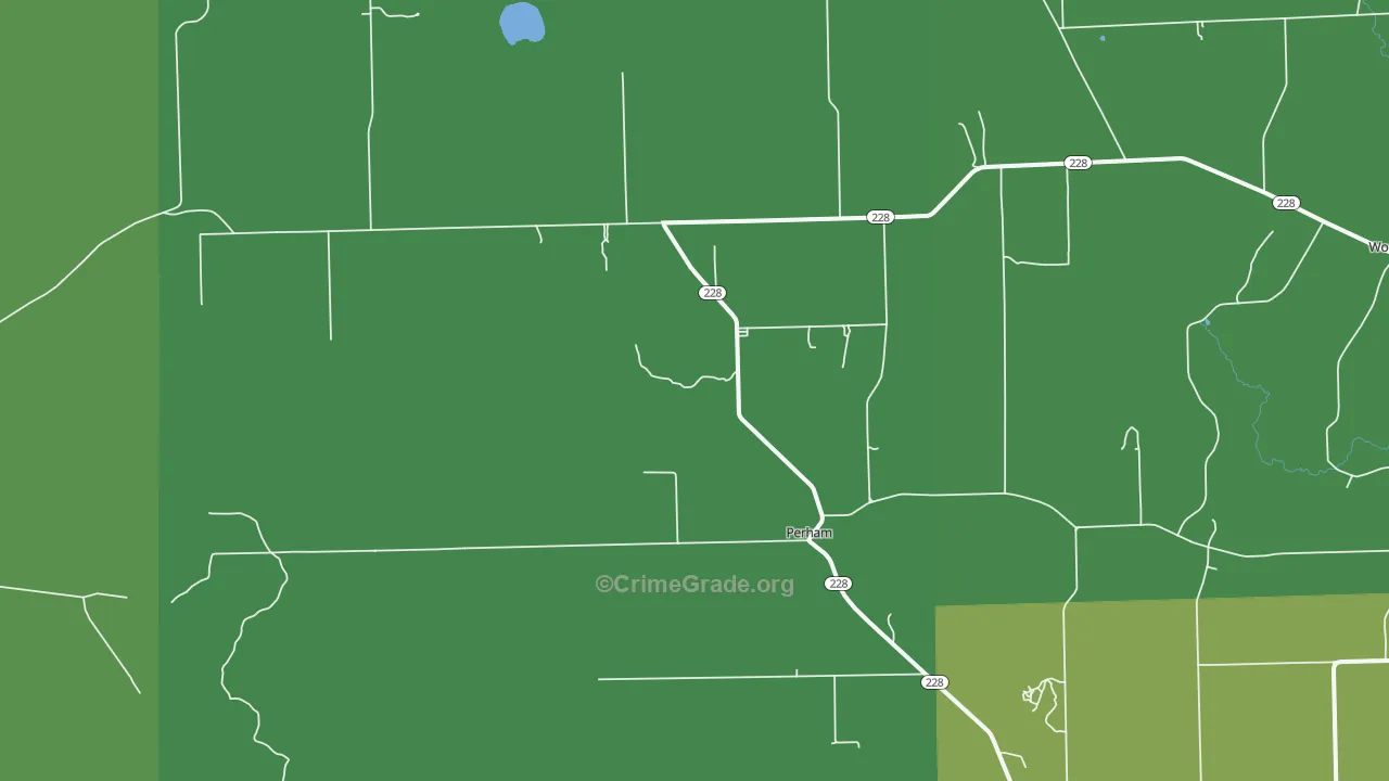 Perham, ME Map of Vehicle Theft Rates