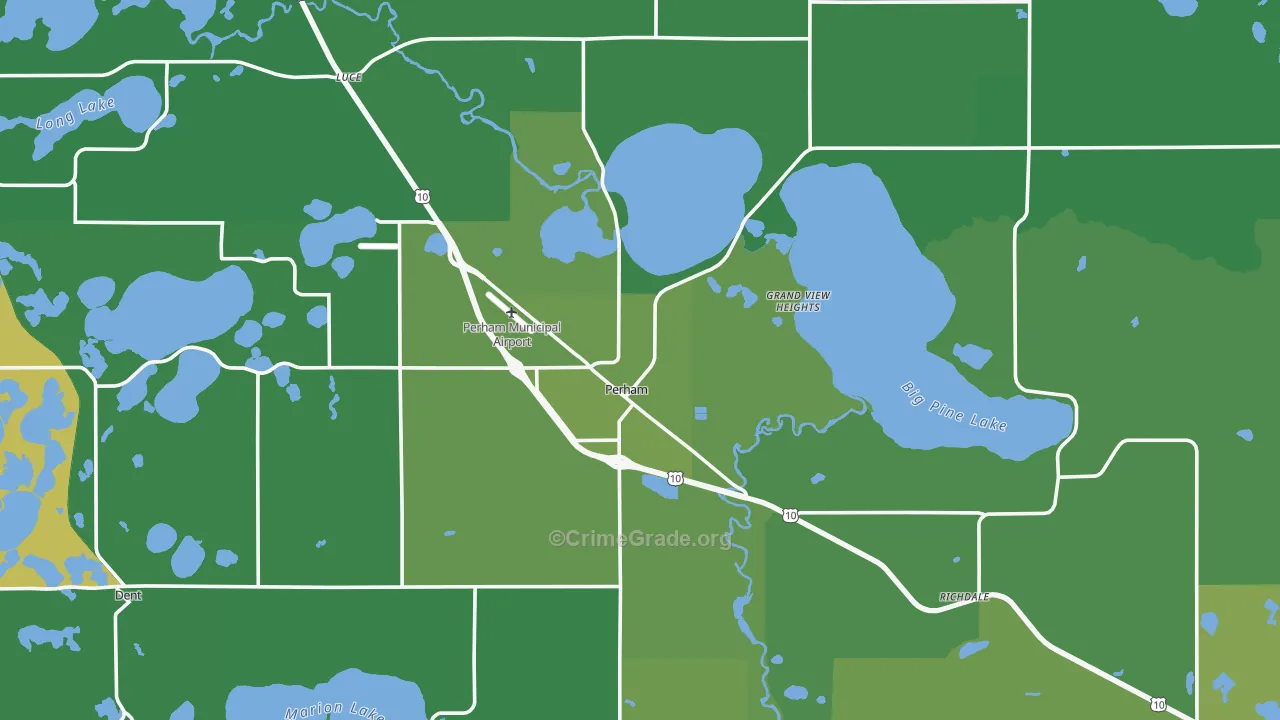 Perham, MN Map of Vehicle Theft Rates