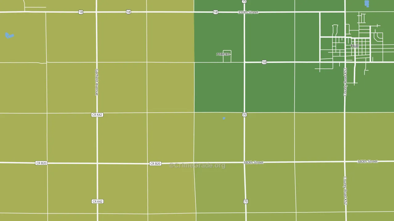 Perkins, IA Map of Vehicle Theft Rates