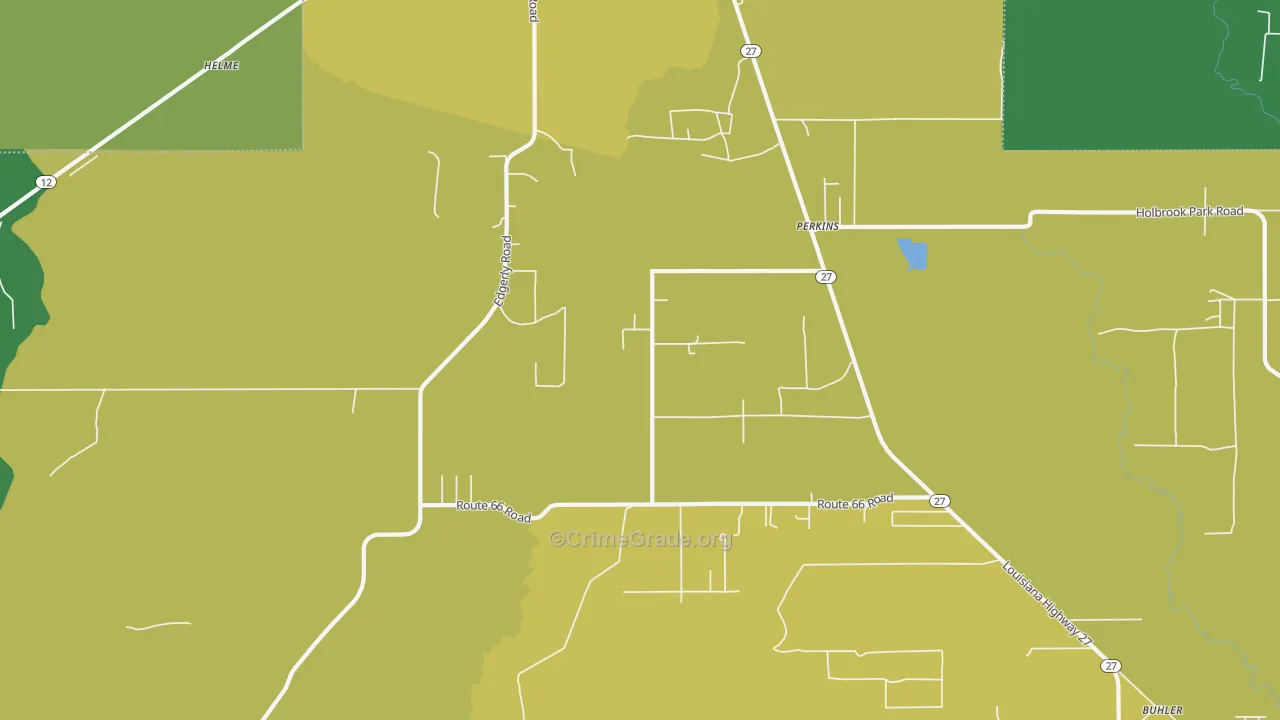 Perkins, LA Map of Vehicle Theft Rates