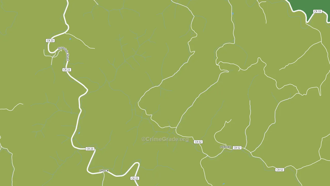 Perkins, WV Map of Vehicle Theft Rates