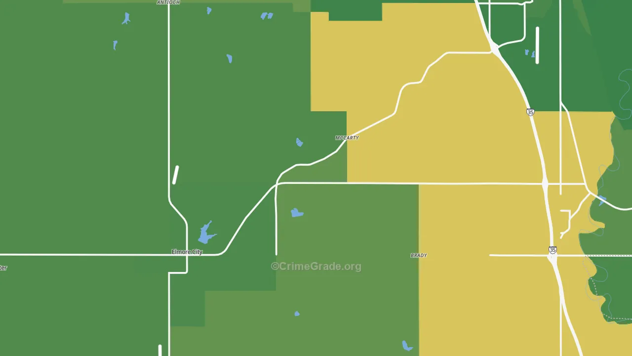 Pernell, OK Map of Vehicle Theft Rates