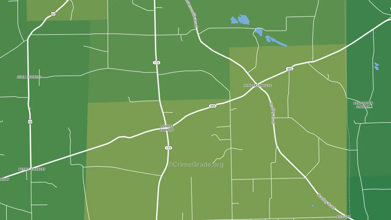 Perrine Corners, PA Map of Vehicle Theft Rates