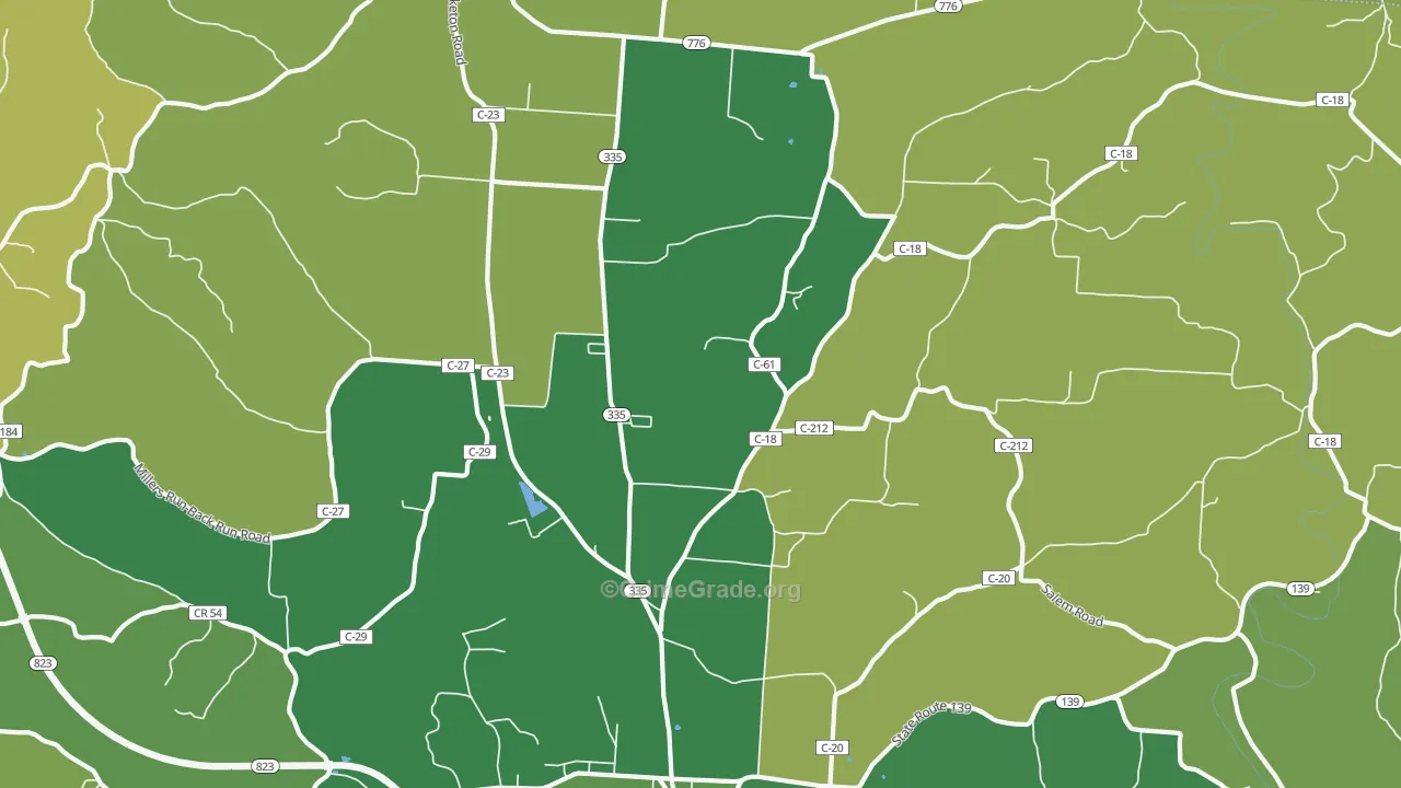 Perry Addition, OH Map of Vehicle Theft Rates