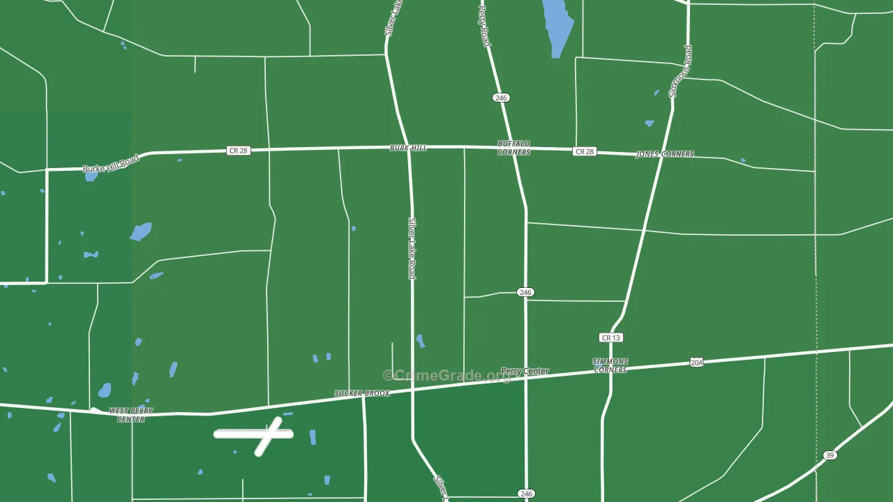 Perry Center, NY Map of Vehicle Theft Rates