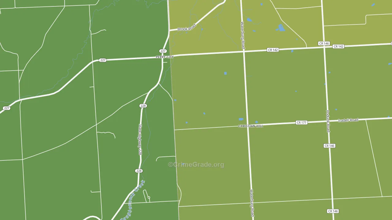 Perry City, NY Map of Vehicle Theft Rates