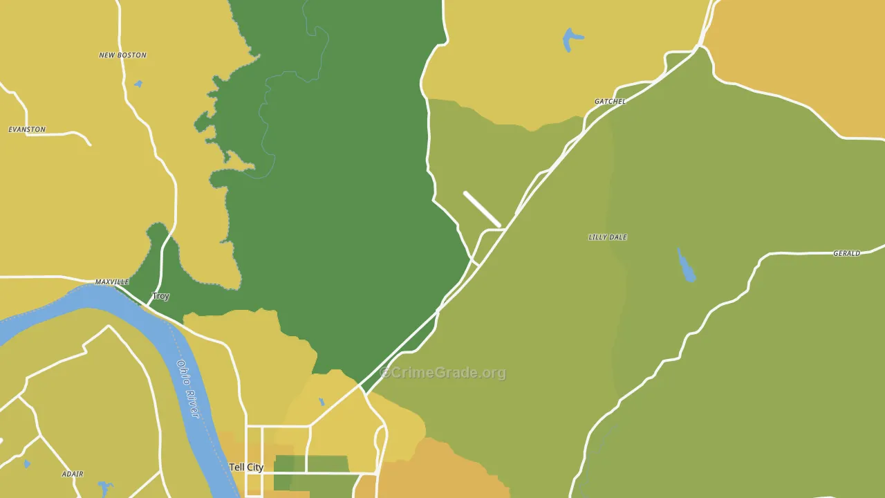 Perry County, IN Map of Vehicle Theft Rates