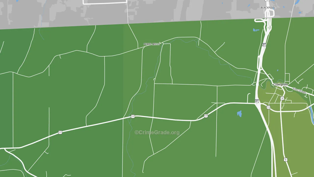 Perry Mills, NY Map of Vehicle Theft Rates