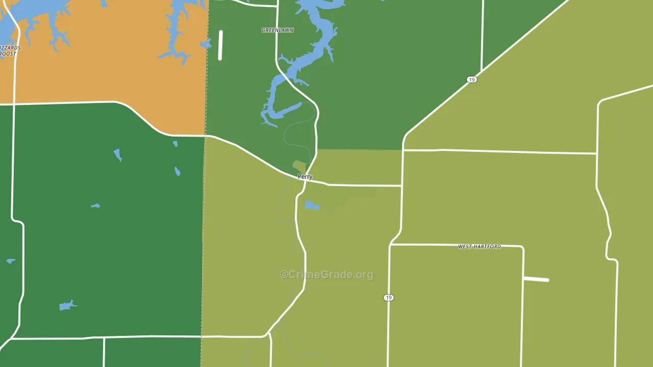 Perry, MO Map of Vehicle Theft Rates