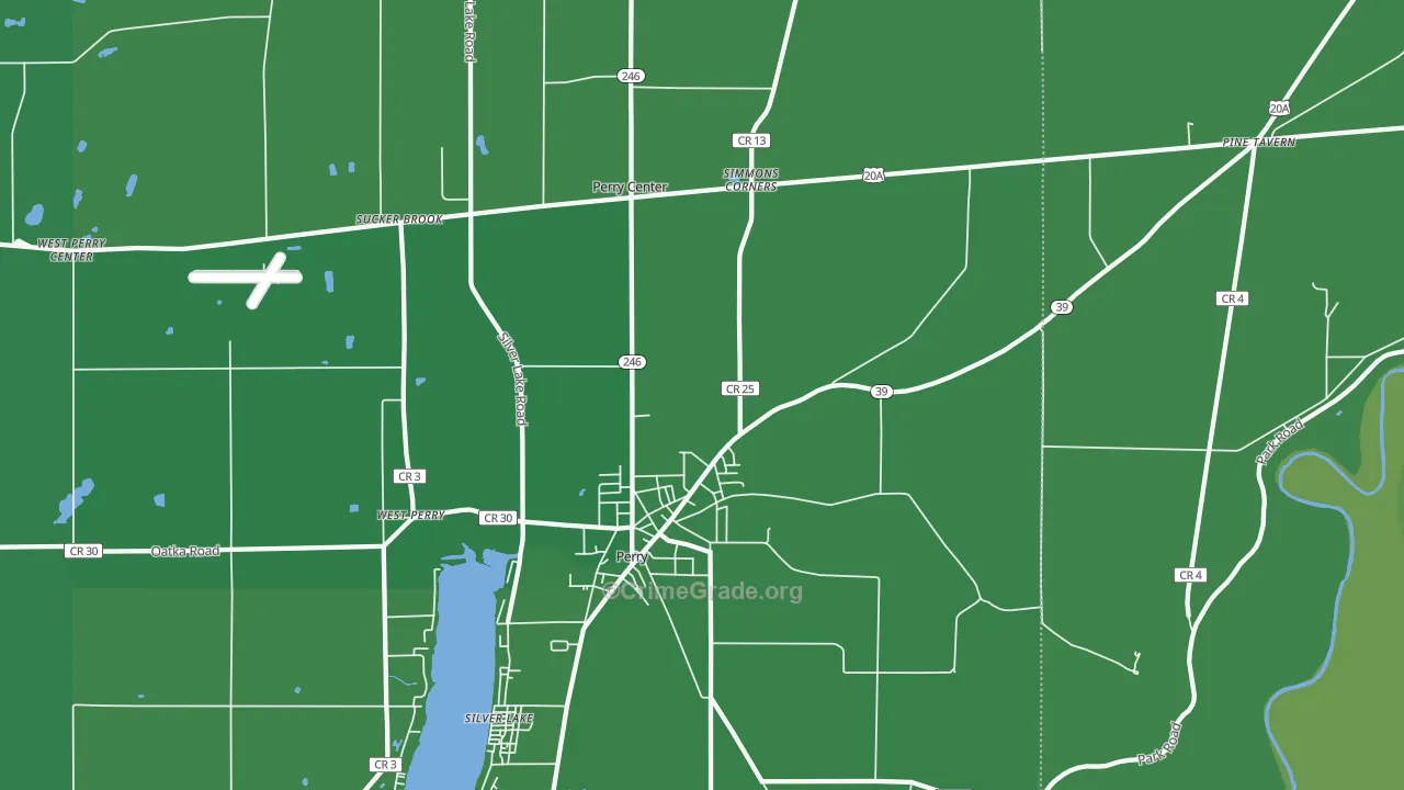 Perry, NY Map of Vehicle Theft Rates