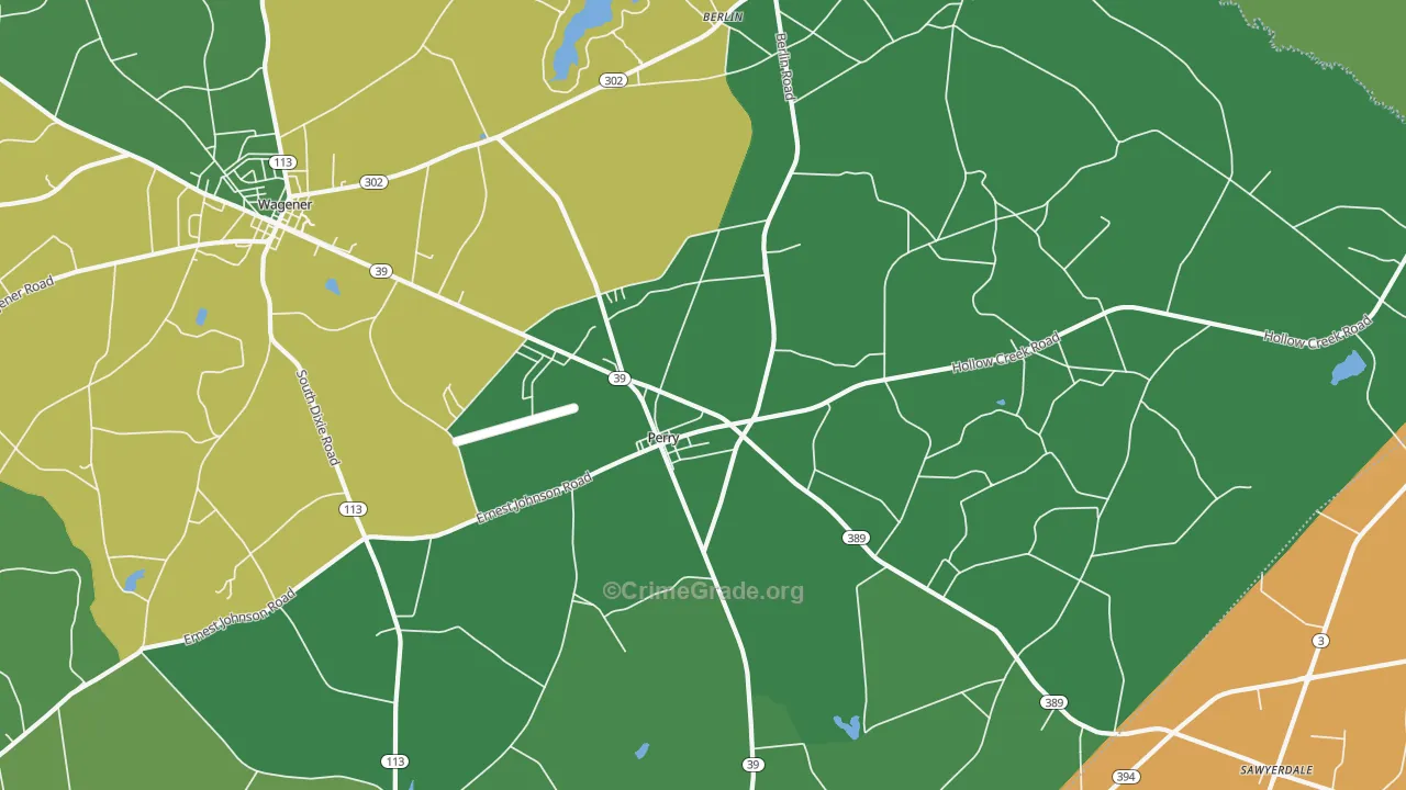 Perry, SC Map of Vehicle Theft Rates