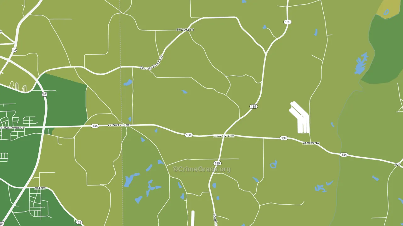 Perry Store, AL Map of Vehicle Theft Rates