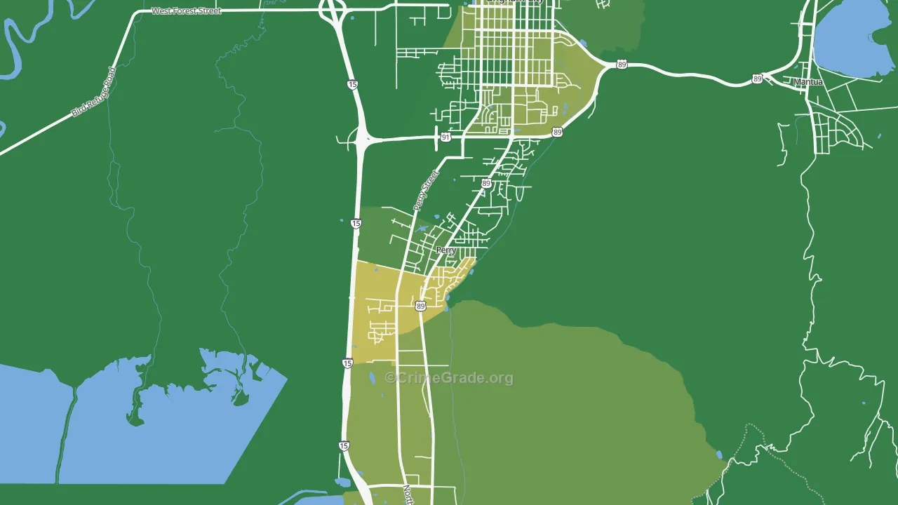 Perry, UT Map of Vehicle Theft Rates