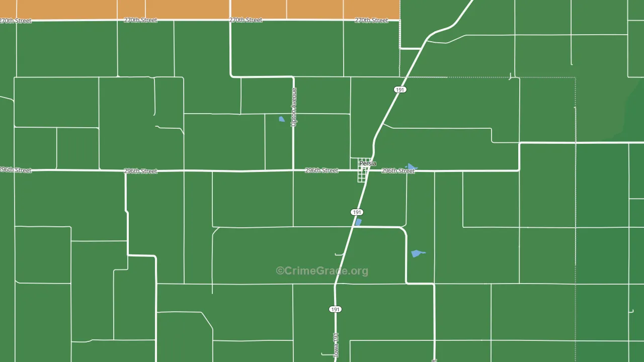 Persia, IA Map of Vehicle Theft Rates