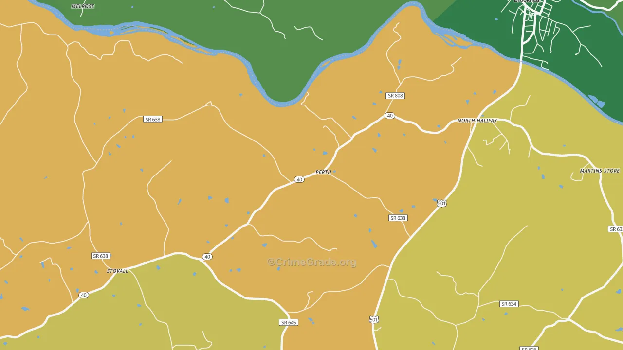 Perth, VA Map of Vehicle Theft Rates