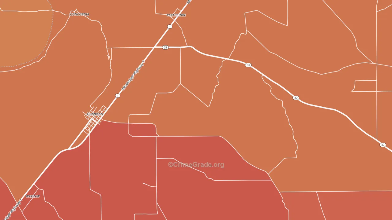 Perthshire, MS Map of Vehicle Theft Rates