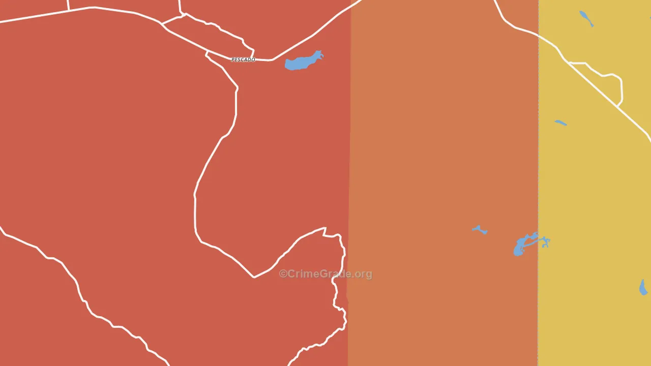 Pescado, NM Map of Vehicle Theft Rates